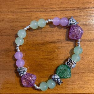 Pineapple fox owl beaded bracelet stretch